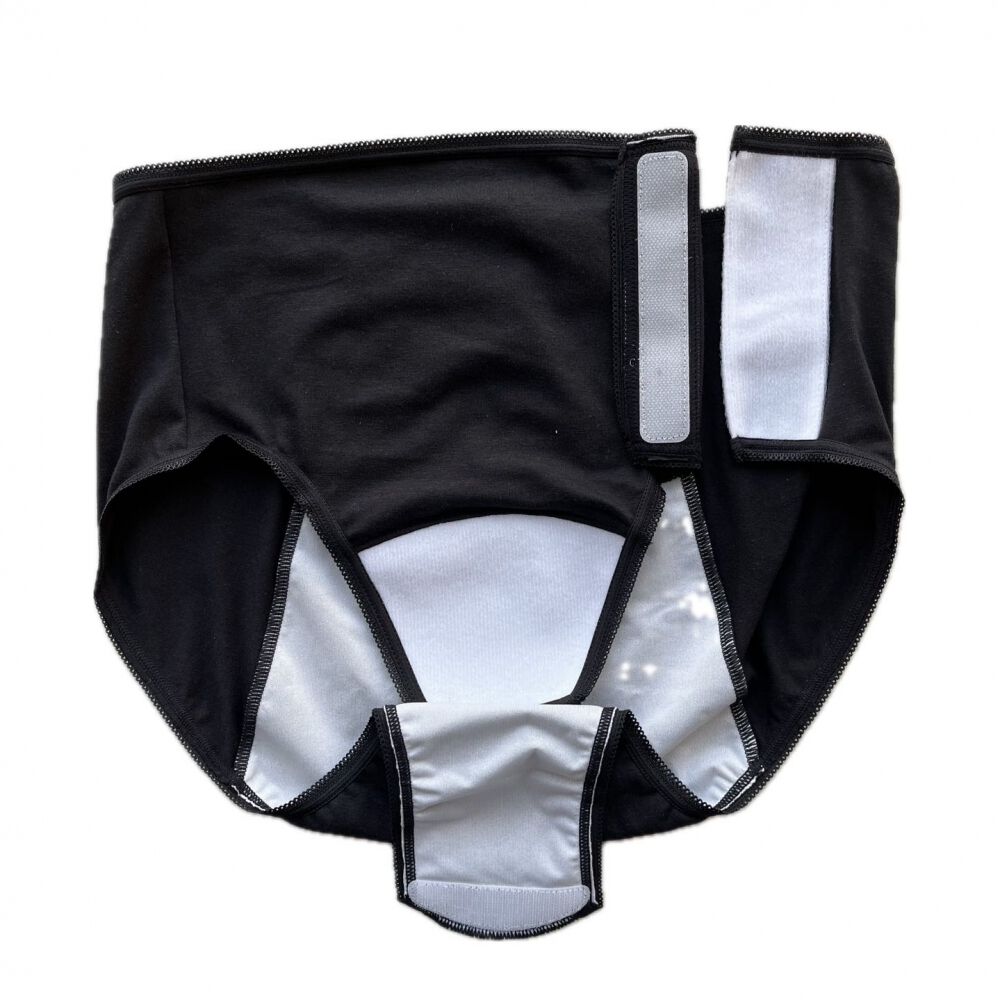 片開き産褥ショーツ3枚組（帝王切開対応）(ブラック×M-L MU) ベビーザ