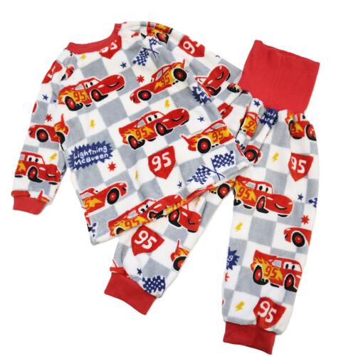 Disney ディズニー 珊瑚フリースパジャマ カーズ 総柄 レッド×110cm