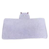 湯上りタオル ネコ パープル