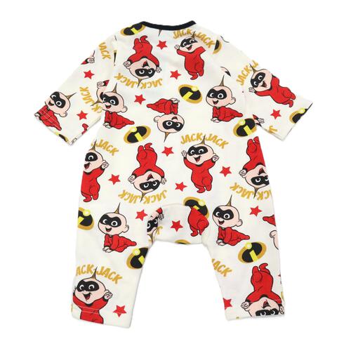 Disney ディズニー 長袖前開きプレオール スタイ付き Mr.インクレディブル ナチュラル×70-80cm