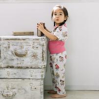 ディズニー 半袖パジャマ プリンセス 総柄 腹巻付き ピンク&times;110cm 