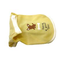 【ベビー×ペットコレクション】ドッグウエア 犬ワッペン付き ワッフル イエロー×L