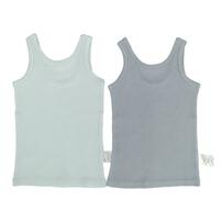 2枚組みえない袖なしシャツ肌着 テレコ パステルブルー&times;90cm ベビーザらス限定