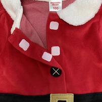 クリスマスワンピース 女の子 キッズ 子供 サンタ サンタクロース 衣装 ドレス ベロア レッド×90cm ベビーザらス限定