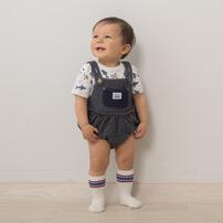 BUDDYLEE 吊りブルマ ヒッコリー ブルー&times;70cm ベビーザらス限定