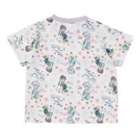 Disney ディズニー 半袖パジャマ アナと雪の女王 総柄 腹巻付き パープル&times;100cm