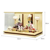 【雛人形】ケース親王飾り「花飾り木目調パノラマアクリル」（322978）