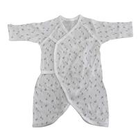 新生児肌着 コンビ肌着 ２枚組 ヒヨコ×街柄 ホワイト×50-70cm