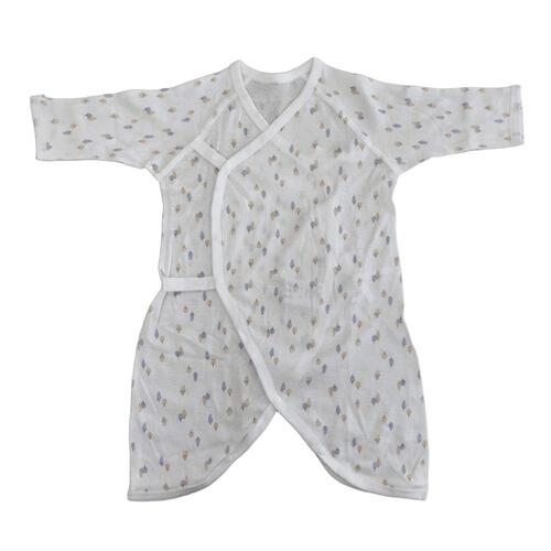 新生児肌着 コンビ肌着 ２枚組 ヒヨコ×街柄 ホワイト×50-70cm