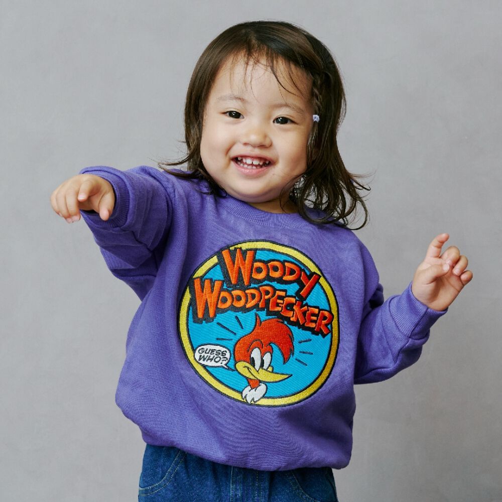 Universal × chimajiro0730さん】 ウッドペッカー トレーナー パープル