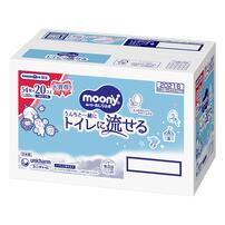【おしりふき】ムーニー おしりふき トイレに流せるタイプ 詰替 1080枚（54枚×20）無添加（アルコール・香料・パラベン不使用）日本製 ベビーザらス限定