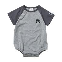 MLB ラグラン半袖ボディスーツ ヤンキース ブラック&times;80cm