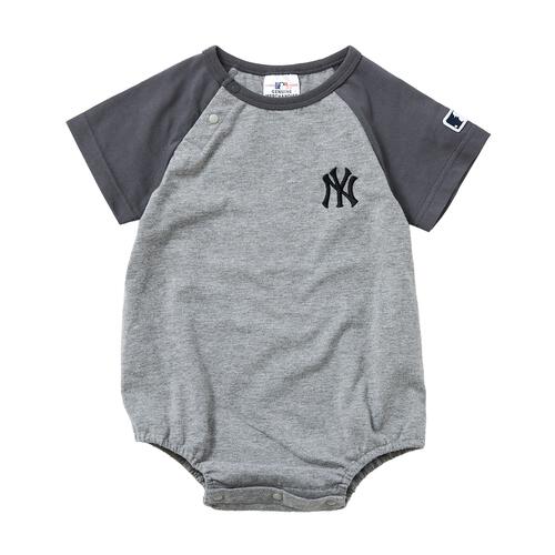 MLB ラグラン半袖ボディスーツ ヤンキース ブラック&times;80cm