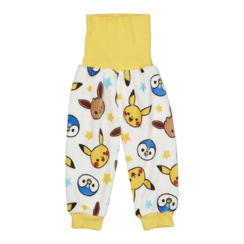 monpoke モンポケ 珊瑚フリースパジャマ 総柄 イエロー×100cm