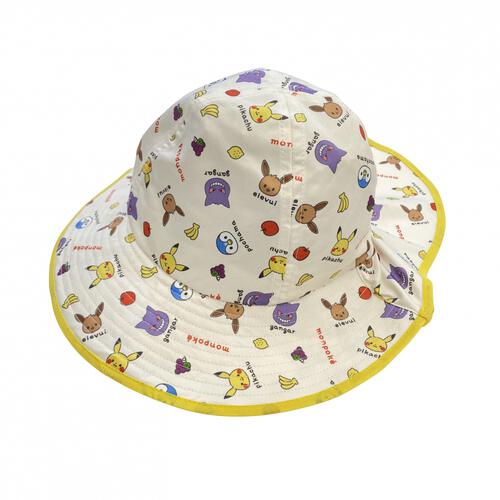 monpoke モンポケ ハット 水陸両用 総柄 ホワイト&times;52-54cm