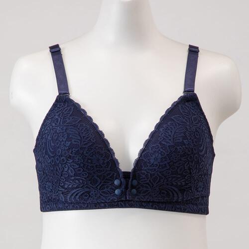 犬印×くみっきー フロントオープンレース 授乳ブラ(ネイビー×M)