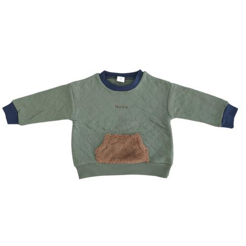 ベビーザらス限定　TINY DRIP キルトトレーナー(グリーン&times;80cm)