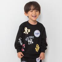 ベビーザらス限定　ＭＬＢ チームワッペン柄トレーナー(ブラック×100cm)
