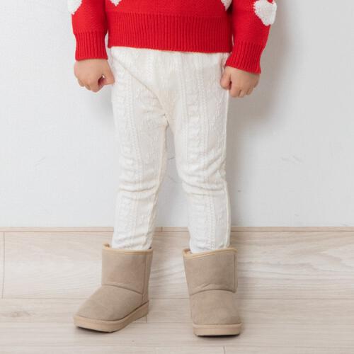 RAT-A-TATR ラッタッター デイリーパンツ レギンス ケーブルジャガード ナチュラル&times;80cm ベビーザらス限定