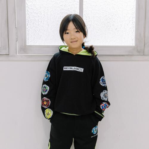BEYBLADE X 長袖パーカー ベイブレード エックス ブラック&times;150cm