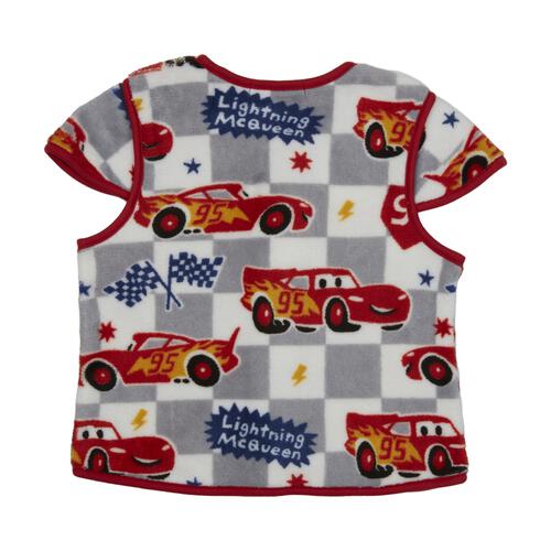 Disney ディズニー 珊瑚フリースベスト カーズ 総柄 レッド×110cm