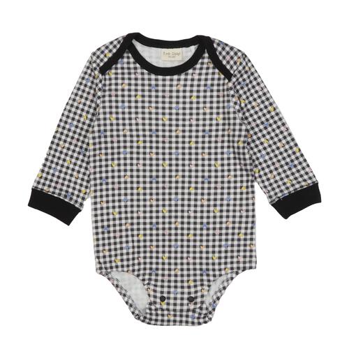 【FirstCloset×mioさん】 長袖ボディスーツ レギンス付き スムス ブラック×70-80cm ベビーザらス限定