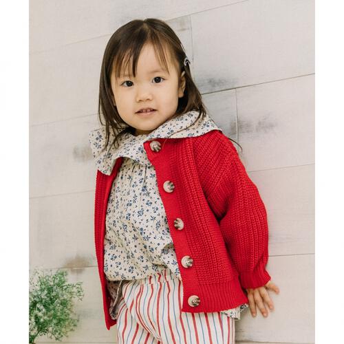 【FirstCloset×mioさん】カーディガン レッド×95cm