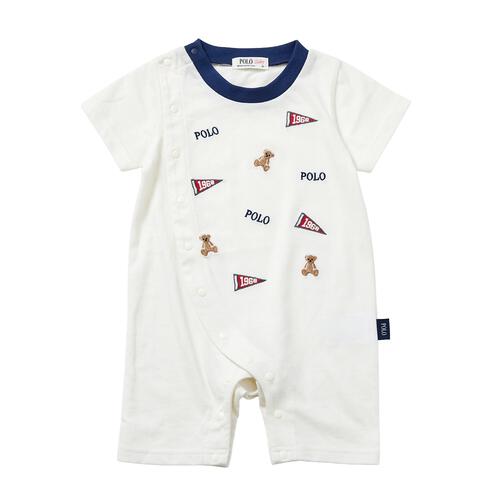 POLO BCS ロゴクマ半袖ロンパース オフホワイト&times;70cm ベビーザらス限定 赤ちゃん 出産準備 出産祝い ベビー服 子供服