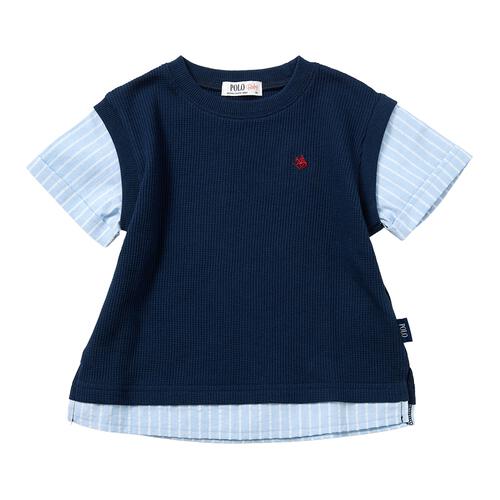 POLO BCS レイヤード風半袖Ｔシャツ ネイビー&times;90cm  ベビーザらス限定 赤ちゃん 出産準備 出産祝い ベビー服 子供服