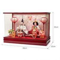 【雛人形】ケース親王飾り「舞桜刺繍アクリル」（322598）