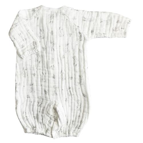 新生児2WAYドレス 多重ガーゼ ウサギ(ホワイト×50-70cm)  ベビーザらス限定