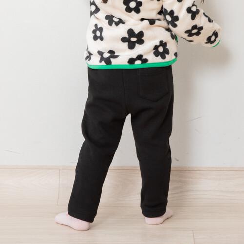 COJIKA 10分丈デイリーパンツ 裏シャギー 無地 ブラック&times;95cm ベビーザらス限定