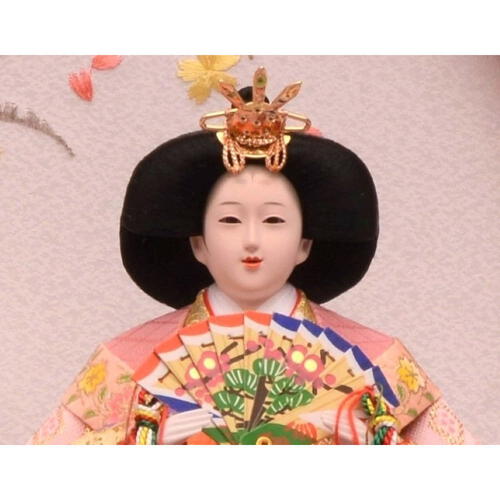 【雛人形】ケース飾り 親王飾り「雪輪牡丹桜丸形アクリル」  (322014)ひな人形 ひな祭り ピンク おしゃれ 丸型ケース トイザらス・ベビーザらス限定【メーカー直送】