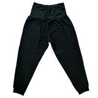 マタニティパンツ  ストレッチリップルリブ ジョガーパンツ ブラック×m