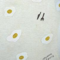 新生児短肌着 2枚組 目玉焼き×新芽(パステルイエロ×50-60ｍ)