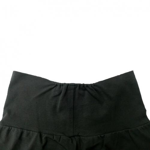 マタニティパンツ  ストレッチリップルリブ ジョガーパンツ ブラック×m