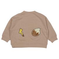 monpoke モンポケ トレーナー 裏毛 ファーアップリケ ベージュ×100cm