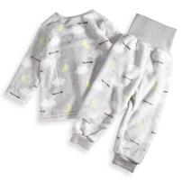 長袖腹巻パジャマ フリース 雲柄 グレー×95cm