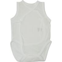 日本製 ノースリーブメッシュ打ち合わせロンパース２枚組 スナップタイプ イエロー×60-70cm