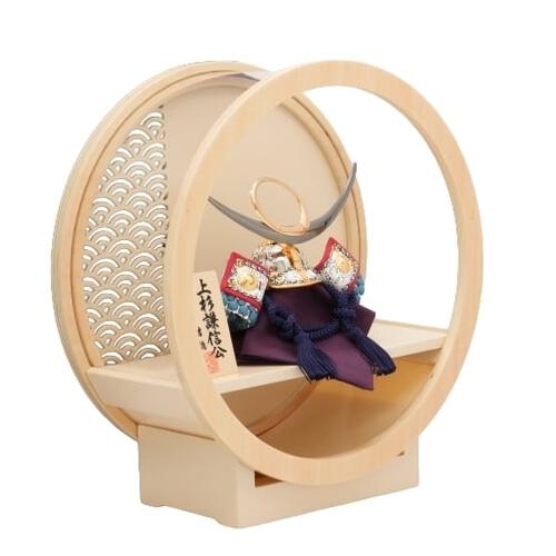 【五月人形】兜飾り 床飾り「上杉謙信丸形」 (536620)コンパクト 丸型 丸形 おしゃれ 男の子 【オンライン限定】【メーカー直送】