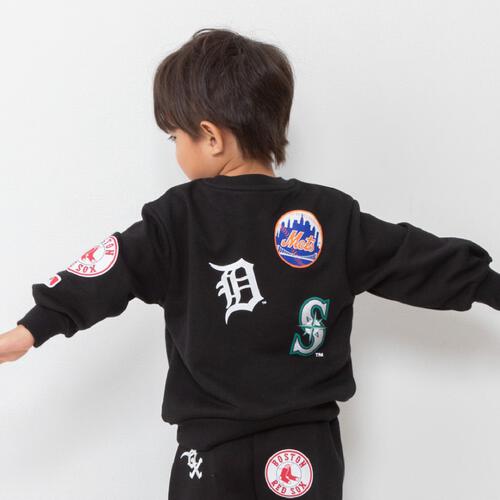 ベビーザらス限定　ＭＬＢ チームワッペン柄トレーナー(ブラック×100cm)