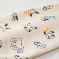 monpoke モンポケ 長袖ロンパース サロペット型 ミディアムベージュ×70cm