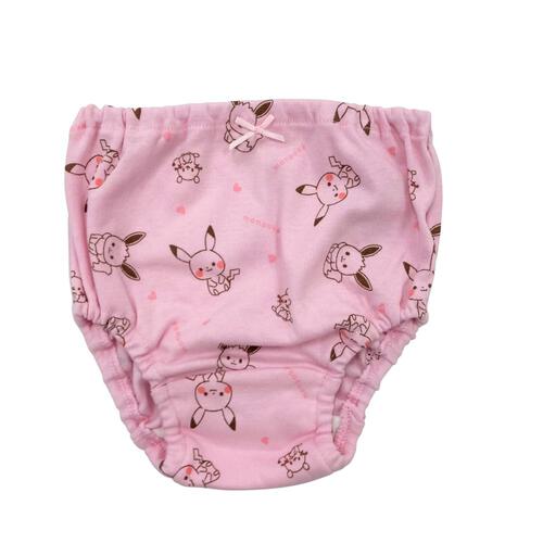 monpoke モンポケ 3枚組ショーツ 総柄×ワンポイント(ピンク×110cm)