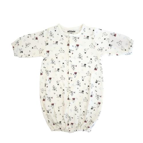 MOOMIN 新生児2WAYドレス 帽子付き 総柄 ムーミンファミリー（ホワイト×50-70cm） ベビーザらス限定