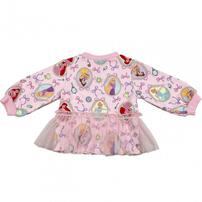 【Sophitica &times; tsumashi1118さん】Disney プリンセス 裏毛トレーナー 総柄 ピンク&times;130cm ベビーザらス限定