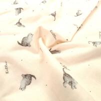 Petit jouet for maternity プティジョエット 長袖ワンピースパジャマ ロンパース型 スムース ネコ柄(ピンク×L-LL)