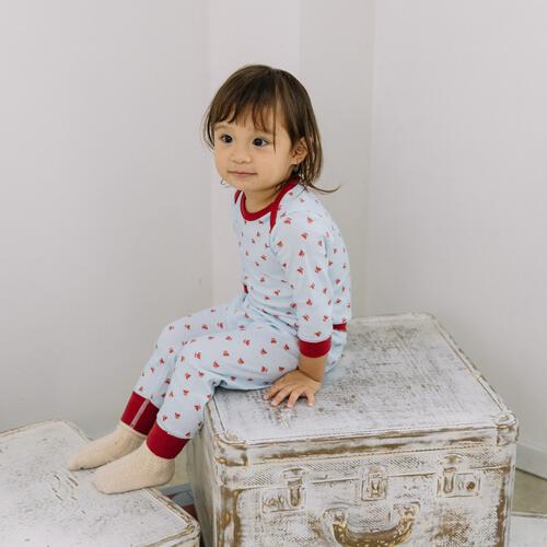 【FirstCloset×mioさん】 長袖ボディスーツ レギンス付き スムス サックス×70-80cm ベビーザらス限定