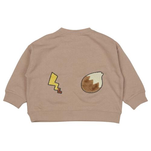monpoke モンポケ トレーナー 裏毛 ファーアップリケ ベージュ×90cm