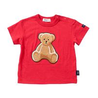 POLO BCS クマアップリケＴシャツ レッド 80cm