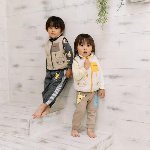 monpoke モンポケ ベスト ボア ピカチュウ ナチュラル×95cm